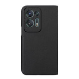 For OPPO Find N2 Lambskin Texture Genuine Leather Phone Case(Black)