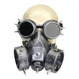 GM002 Halloween Dress Up Props Punk Style Gas Mask + Goggles Set(Silver)