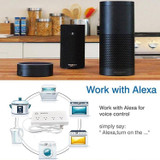 4 x USB Ports + 4 x US Plug Jack WiFi Remote Control Smart Power Socket Works with Alexa & Google Home, AC 110-240V, US Plug