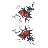 S-167 100 PCS Halloween Terror Rose Waterproof Realistic Temporary Tattoo Sticker