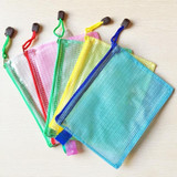 12 PCS Zipper Plastic Mesh Stationery Bag, Random Color Delivery (B4, Size: 39x28cm)