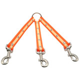 TPU Material Pet Dogs 3 in 1 Tangle-free Traction Rope Double Pet Dog Walking Leash, Length: 25 cm(Orange)