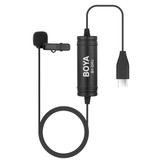 BOYA BY-DM2 USB-C / Type-C Broadcast Lavalier Condenser Microphone with Windscreen for Android Phones / Tablets (Black)