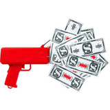 Cash Cannon Rain Money Gun Stress Reducer Anti-Anxiety Toy Christmas Gift Toys for Children & Adults Fun Toy with Indicator Light(Red)