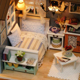 Cute Room Wooden House Furniture DIY Dollhouse Toys for Children Christmas and Birthday Gift