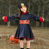 5812 Children Halloween Costumes Nightclubs Bars Carnival Parties Funny Role-Playing Horror Qing Dynasty Zombie Costumes, Size: S(Red Black)