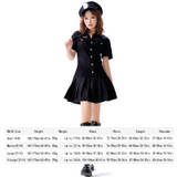 8331 Cotton Tie Policewoman Costume Halloween Bar Nightclub Uniform Set, Size: L(Black)