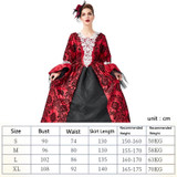 PS1972 Halloween Costume Adult Retro Lace Palace Dress, Size: XL(Red)