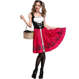 Little Red Riding Hood Costume For Adults Cosplay (Color:Red Size:XXL)