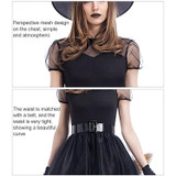 Cosplay Costume Black Gauze Witch Costume Temperament Night Ghost Game Costume (Color:Black Size:XXXL)