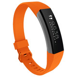 Solid Color Silicone Watch Band for FITBIT Alta / HR, Size: L(Carrot Orange)
