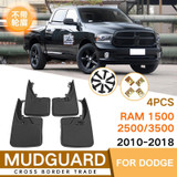 For Dodge RAM 1500 / 2500 / 3500 2010-2018 4pcs/Set Car Auto Soft Plastic Splash Flaps Fender Guard