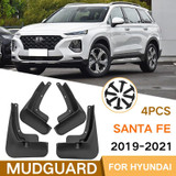 For Hyundai Santa Fe 2019-2021 4pcs/Set Car Auto Soft Plastic Splash Flaps Fender Guard