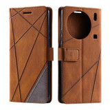 For vivo X90 Pro+ 5G Skin Feel Splicing Horizontal Flip Leather Phone Case(Brown)