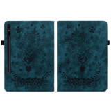 For Samsung Galaxy Tab S8+ / S7+ / S7 FE Butterfly Rose Embossed Leather Tablet Case(Dark Blue)