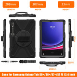 For Samsung Galaxy Tab S9+ / S8+ Rotary Handle Grab TPU + PC Tablet Case(Black)