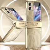 For OPPO Find N2 Flip Angel Wings Electroplated Frosted Phone Case(Silver)