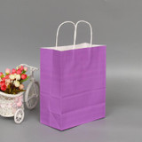 10 PCS Elegant Kraft Paper Bag With Handles for Wedding/Birthday Party/Jewelry/Clothes, Size:42x31x12cm(Purple)