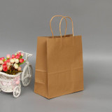 10 PCS Elegant Kraft Paper Bag With Handles for Wedding/Birthday Party/Jewelry/Clothes, Size:42x31x12cm(Yellow Kraft)