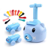 Piggy Air Powered Balloon Car Friction Car Children Intellectual Toy(Blue)