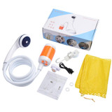 LLT-ES01 Electric Pet Shower Outdoor Camping Bath Device, Style: High Match (Orange White)