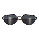 Unisex Fashion Color Film UV400 Reflective Sunglasses (Black + Dark Grey)