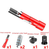 Electric Fish Scale Scraper Household Automatic Wireless Scraping Tool CN Plug Red Single Battery+Cutter Head