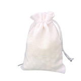 50 PCS Multi size Linen Jute Drawstring Gift Bags Sacks Wedding Birthday Party Favors Drawstring Gift Bags, Size:7x9cm(White)