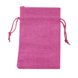 50 PCS Multi size Linen Jute Drawstring Gift Bags Sacks Wedding Birthday Party Favors Drawstring Gift Bags, Size:7x9cm(Rose Red)