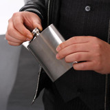 Portable Stainless Steel Hip Flask Set With Wine Glass Funnel(7OZ Jack Gray Grunge)