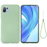 For Xiaomi Mi 11 Lite Solid Color Liquid Silicone Dropproof Full Coverage Protective Case(Green)