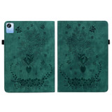 For Realme Pad X Butterfly Rose Embossed Leather Tablet Case(Green)