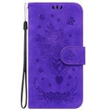 For Xiaomi Poco F5 Pro / Redmi K60 Butterfly Rose Embossed Leather Phone Case(Purple)