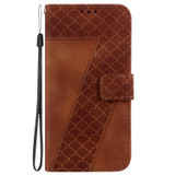 For Realme 10 Pro 5G 7-shaped Embossed Leather Phone Case(Brown)