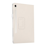 For Samsung Galaxy Tab S9 Ultra Litchi Texture Leather Tablet Case with Holder(White)
