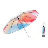 3021 Automatic Rain And Sun Dual-Purpose Umbrella Sun-Proof And Anti-Rebound Folding Umbrella(Light Orange)