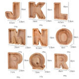 Wooden English Alphabet Piggy Bank Transparent Acrylic Piggy Bank(J)