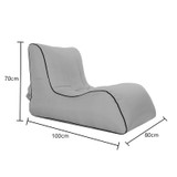 BB1803 Foldable Portable Inflatable Sofa Single Outdoor Inflatable Seat, Size: 100 x 80 x 70cm(Gray)