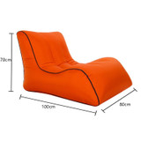 BB1803 Foldable Portable Inflatable Sofa Single Outdoor Inflatable Seat, Size: 100 x 80 x 70cm(Orange)
