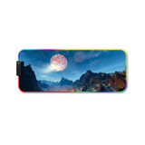 300x800x3mm F-01 Rubber Thermal Transfer RGB Luminous Non-Slip Mouse Pad(Snow Peak)