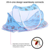 Cartoon Installation-free Foldable Baby Newborn Bed Mosquito Net with Bracket(Blue Bear)