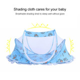 Cartoon Installation-free Foldable Baby Newborn Bed Mosquito Net with Bracket(Blue Bear)