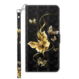 For Xiaomi Redmi Note 10 Pro 3D Painted Pattern Leather Phone Case(Golden Butterfly)