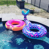 Inflatable Large Mermaid Tail Pool Lounge Swimming Ring Floating Raft Floats, Size: 170*120cm