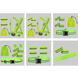 Reflective Elastic Band Suit Night Running Construction Site Traffic Safety Reflective Equipment,Style: 1 Strap+2 Arm Strap+Storage Bag