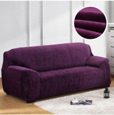 Plush Fabric Sofa Cover Thick Slipcover Couch Elastic Sofa Covers Not Include Pillow Case, Specification:4 seat 230-300cm(Purple)