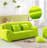 Plush Fabric Sofa Cover Thick Slipcover Couch Elastic Sofa Covers Not Include Pillow Case, Specification:1 seat 90-140cm(Green)