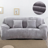 Plush Fabric Sofa Cover Thick Slipcover Couch Elastic Sofa Covers Not Include Pillow Case, Specification:3 seat 190-230cm(Grey)