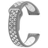 For Fitbit Versa Two-tone Silicone  Watch Band(Grey + White)