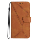 For Realme 10 4G Stitching Embossed Leather Phone Case(Brown)